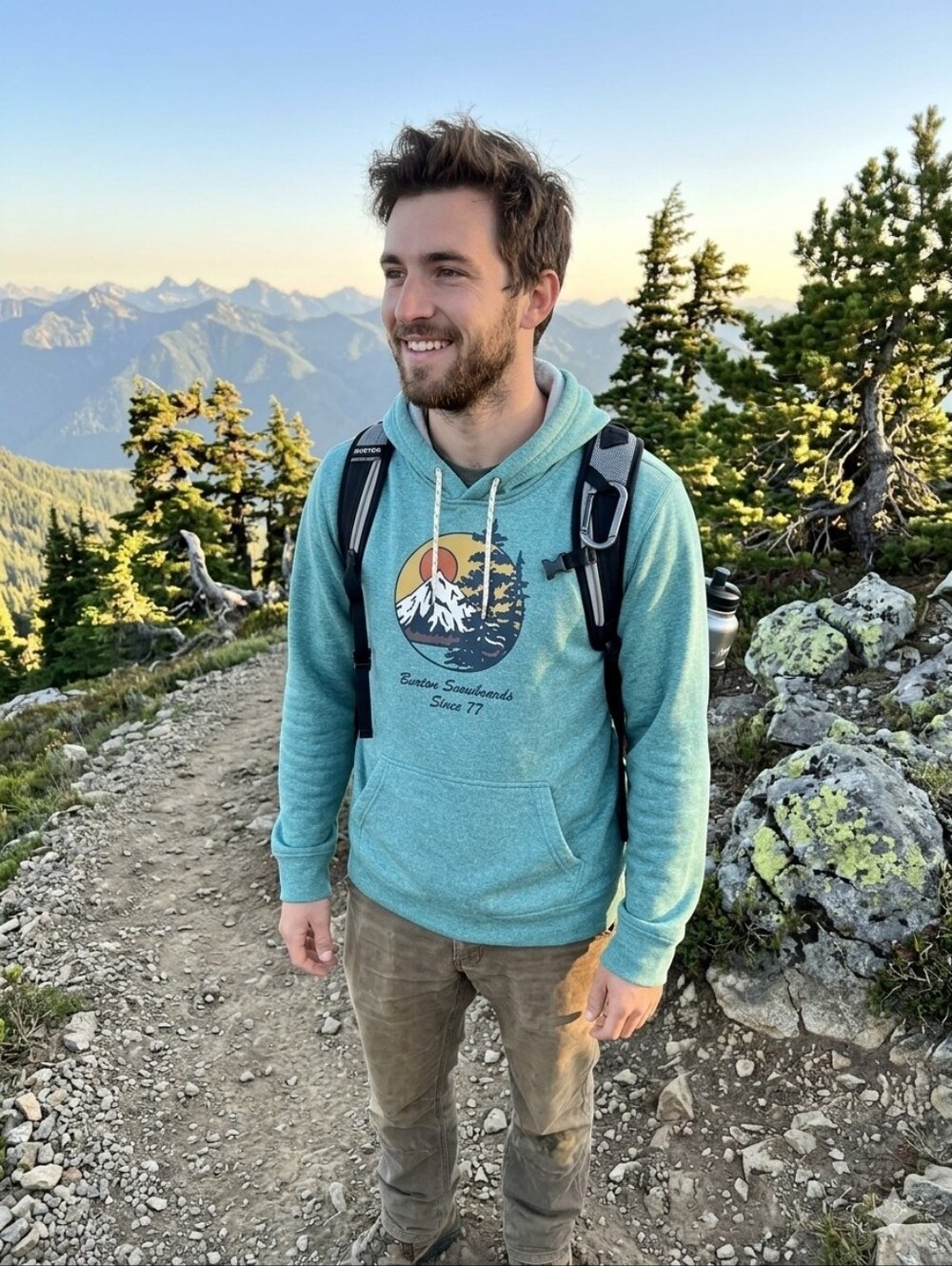 Burton Seafoam Green Graphic Crewneck Hoodie